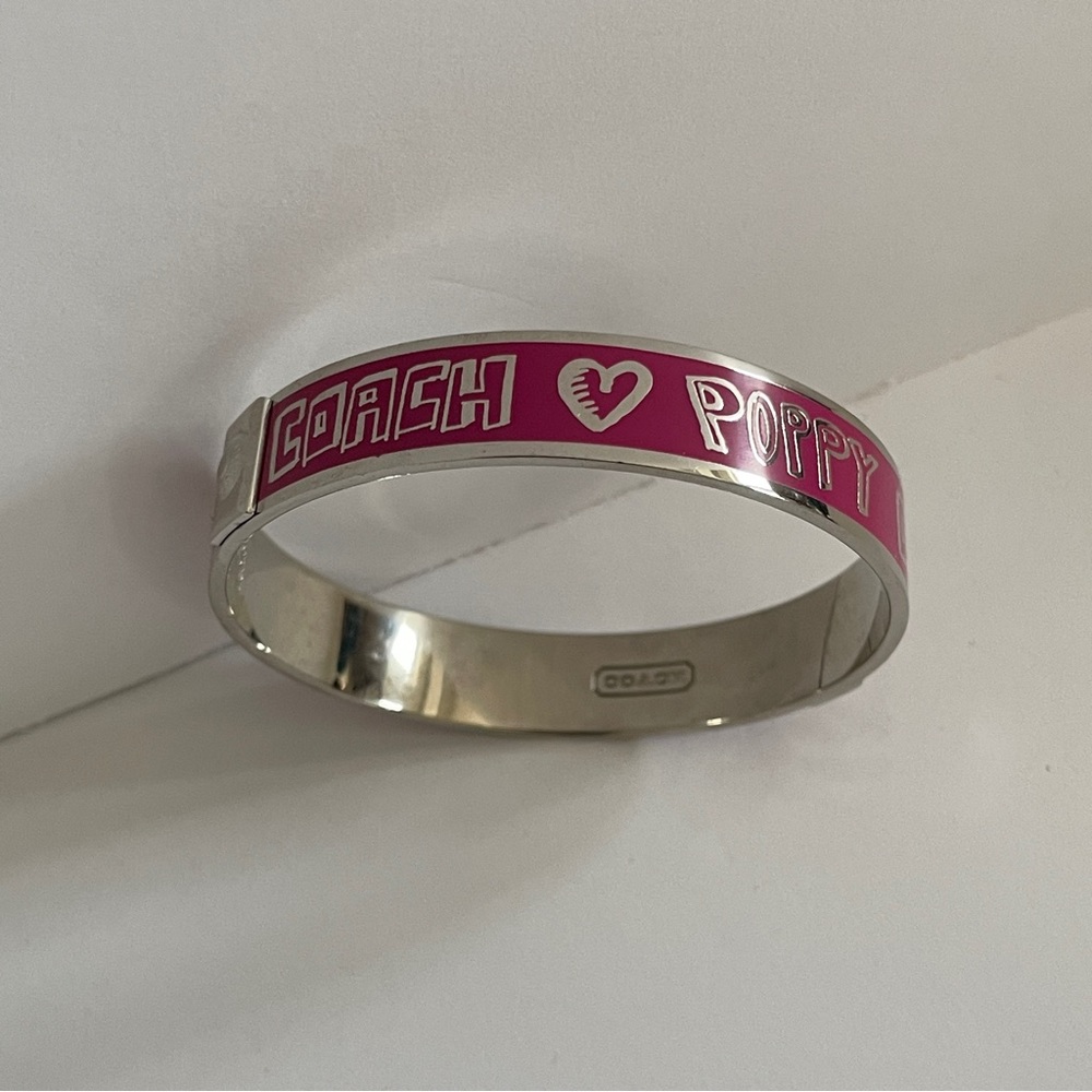 Coach Vintage Poppy Heart Bangle Bracelet - Picture 3 of 4